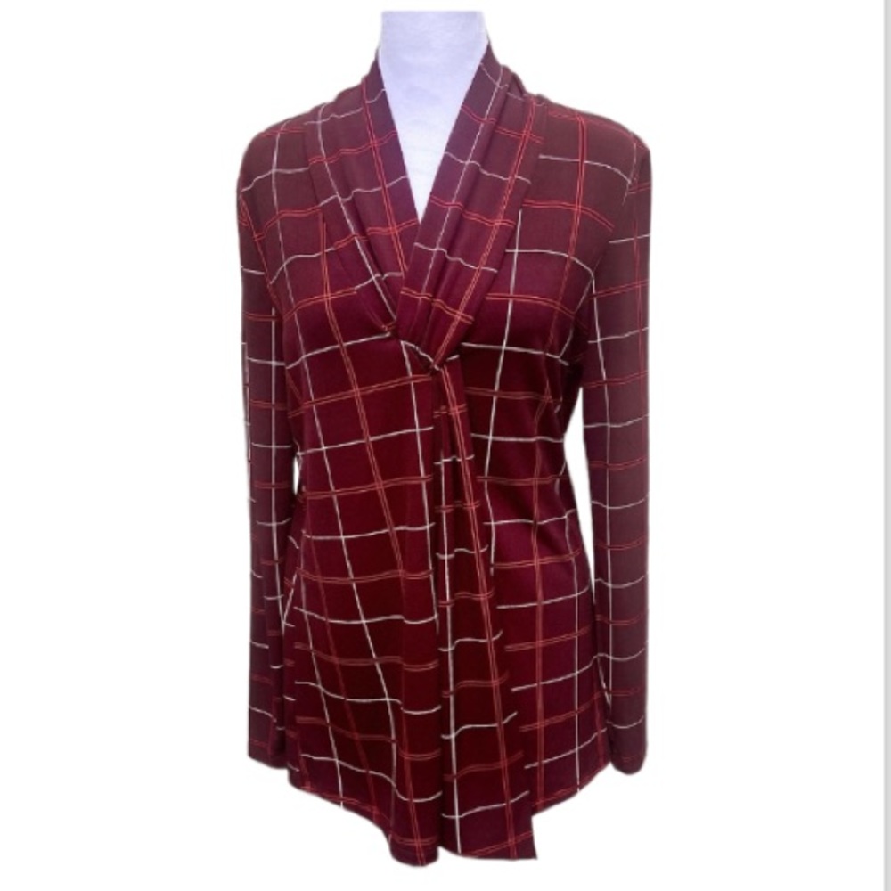 Plaid Shawl Collar Top